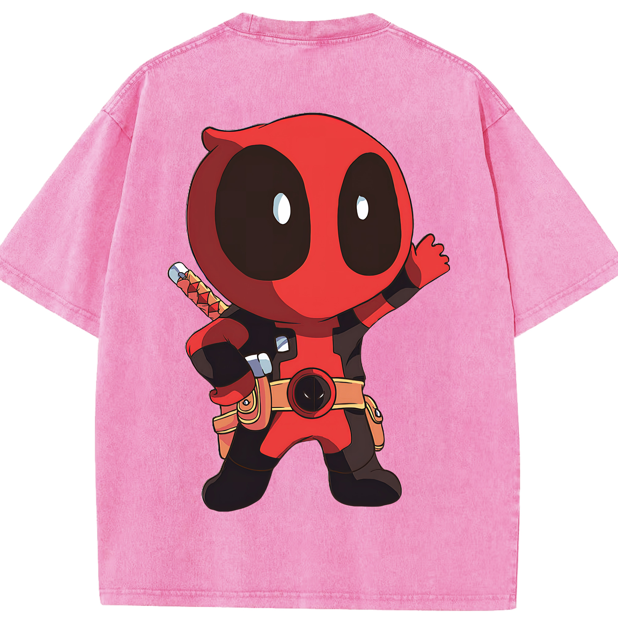 （画像用） Deadpool デッドプール 綿100% ヴィンテージ風 半袖Tシャツ（背面プリント）